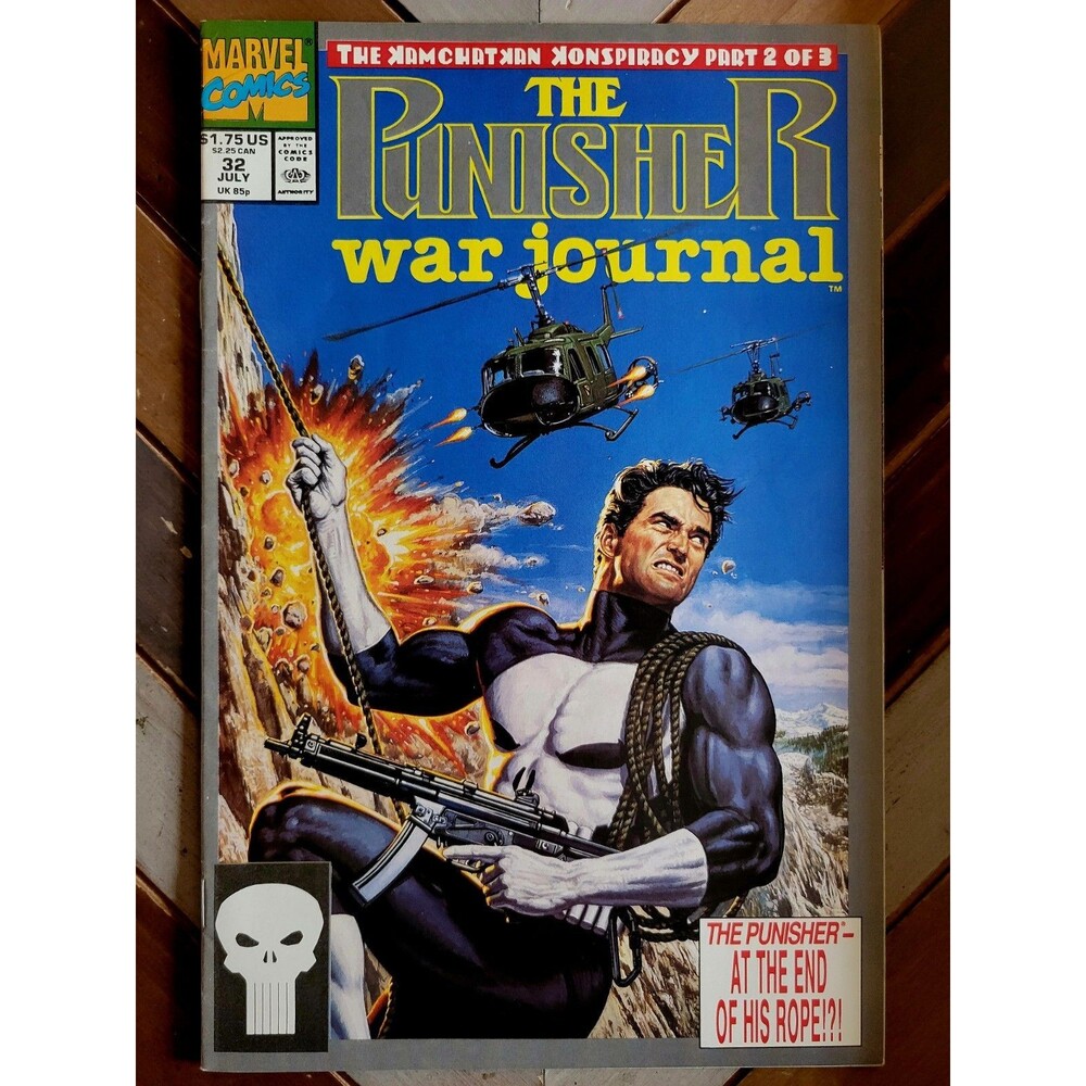 Punisher: War Journal #32 Joe Jusko Cover (Marvel 1991) Pinup By Ernie Colon 7.0